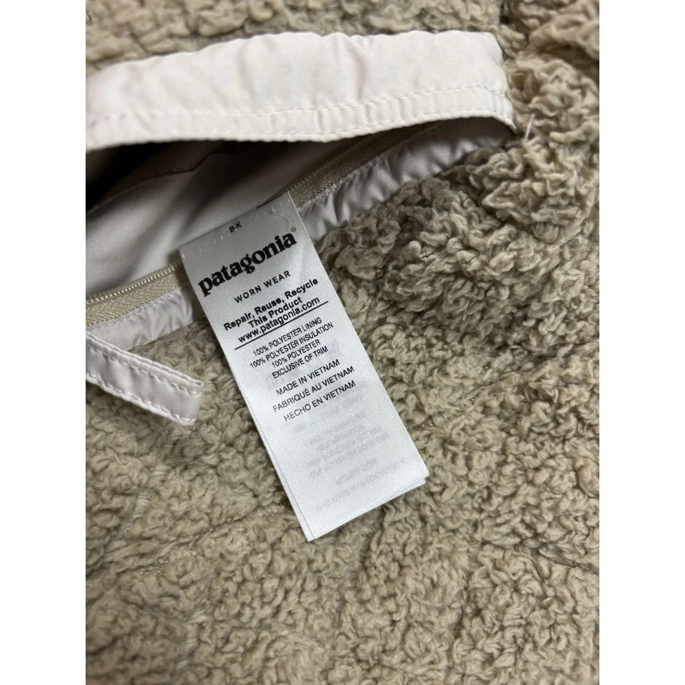Patagonia Los Gatos Hooded Vest Women's Sz Medium‎ Reversible Sheep Fleece Cream - Picture 4 of 7